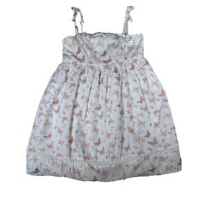 Cupcakes and Cashmere cotton lined gathered gold butterflies sundress Girls Sz 6